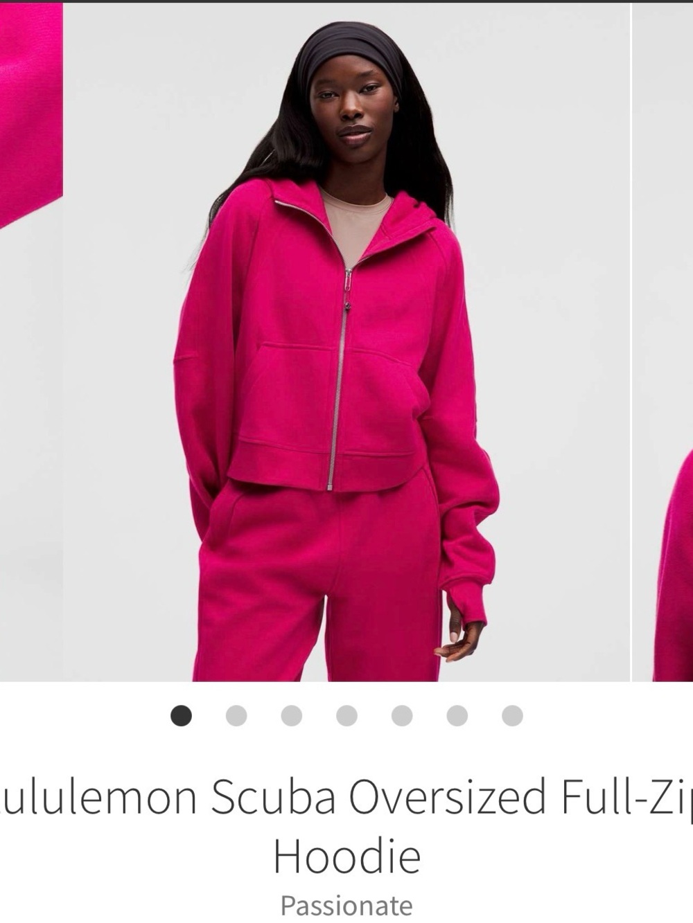 Lululemon Scuba Oversized Full-Zip Hoodie Passionate Pink Size XS/S NWT
